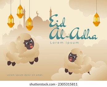 A flyer banner eid al adha with lamb