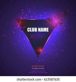 Flyer, Banner or Pamphlet club Party. Party or dinner invitation, poster, template.