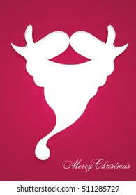 Flyer, Banner or Pamphlet with creative Santa beard and moustache for Merry Christmas celebration.