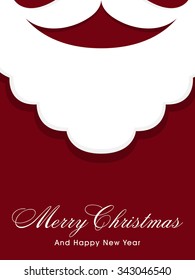 Flyer, Banner or Pamphlet with Santa beard and moustache for Merry Christmas and Happy New Year celebration.