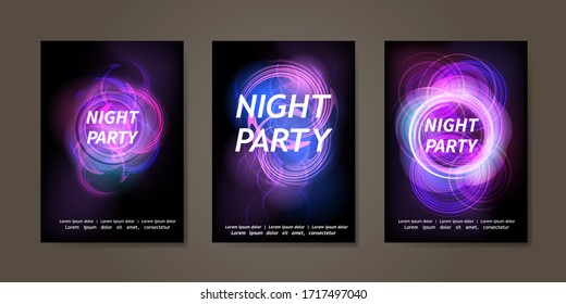 Flyer, banner, poster, invitation template design for disco dance music party night club