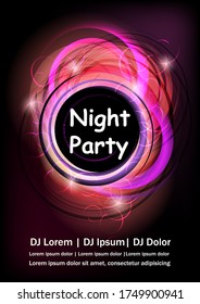 Flyer, banner, poster, invitation template design for disco dance music party night club