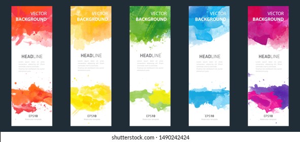 flyer or banner template design bundle set with watercolor background useful for any project where a platter of color makes the difference colour colourful abstract background scene colorful right dig