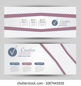 Flyer banner or web header template set. Vector illustration promotion design background.