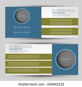 Flyer banner or web header template set. Vector illustration promotion design background. Green and blue color.
