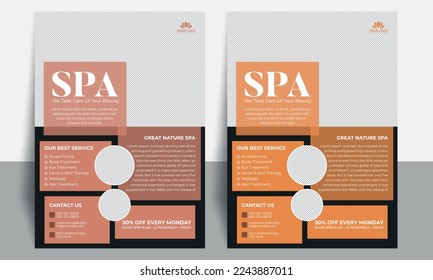 Flyer Beauty spa, nail spa, massage, spa treatment, body massage, woman spa, beauty nails