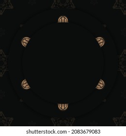 The flyer is black with a vintage brown pattern and is ready for print.