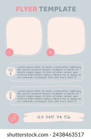 Flyer, booklet, poster, banner design template with photo windows and a set of icons. Vector stock layout, minimalism.