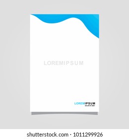 Flyer, Brochure, A4, Poster, Annual, Resume Modern Business layout  design template with blue geometric and wave vector on blank background paper in size a4 print