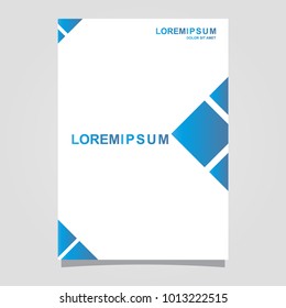 Flyer, Brochure, A4, Poster, Annual, Resume Modern Business layout  design template with blue geometric and wave vector on blank background paper in size a4 print
