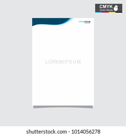 Flyer, Brochure, A4, Poster, Annual, Resume Modern Business layout  design template with blue geometric and wave vector on blank background paper in size a4 print