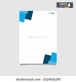 Flyer, Brochure, A4, Poster, Annual, Resume Modern Business layout  design template with blue geometric and wave vector on blank background paper in size a4 print