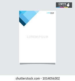 Flyer, Brochure, A4, Poster, Annual, Resume Modern Business layout  design template with blue geometric and wave vector on blank background paper in size a4 print