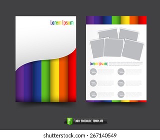 Flyer Brochure Background Template Colorful Rainbow Element Vector Illustration