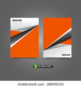 Flyer Brochure background templated 019 orange gray them stripe element vector illustration