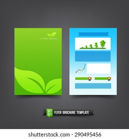 Flyer Brochure background templated ecology concept green polygon element vector illustration
