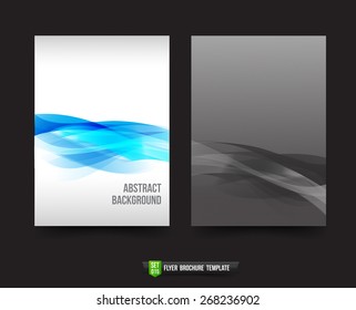 Flyer Brochure background templated  light blue curve and wave element vector illustration
