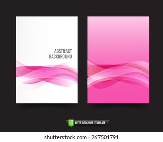 Flyer Brochure background templated Ligth pink curve and wave element vector illustration