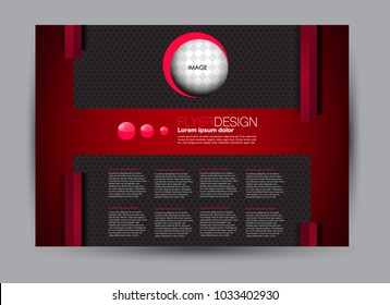 Flyer, brochure, billboard template design landscape orientation for education, presentation, website.  Red and black color. Editable vector illustration.