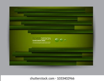 Flyer, brochure, billboard template design landscape orientation for education, presentation, website.  Green color. Editable vector illustration.