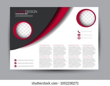 Flyer, brochure, billboard template design landscape orientation for education, presentation, website. Black and red color. Editable vector illustration.