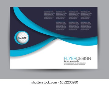 Flyer, brochure, billboard template design landscape orientation for education, presentation, website. Blue color. Editable vector illustration.