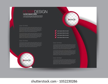 Flyer, brochure, billboard template design landscape orientation for education, presentation, website. Black and red color. Editable vector illustration.