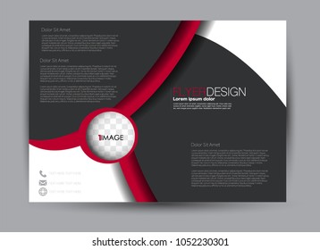 Flyer, brochure, billboard template design landscape orientation for education, presentation, website. Black and red color. Editable vector illustration.
