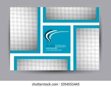 Flyer, brochure, billboard template design landscape orientation for education, presentation, website. Blue color. Editable vector illustration.