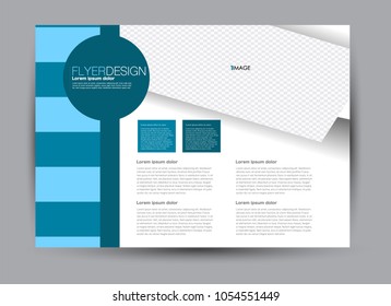 Flyer, brochure, billboard template design landscape orientation for education, presentation, website. Blue color. Editable vector illustration.