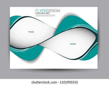 Flyer, brochure, billboard template design landscape orientation for business, education, school, presentation, website. Green color. Editable vector illustration.