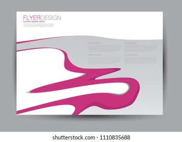Flyer, brochure, billboard template design landscape orientation for business, education, school, presentation, website. Pink color. Editable vector illustration.