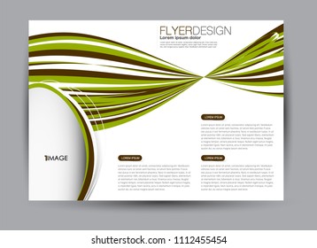 Flyer, brochure, billboard template design landscape orientation for business, education, school, presentation, website. Green color. Editable vector illustration.