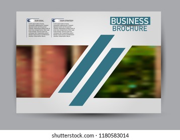 Flyer, brochure, billboard template design landscape orientation for business, education, school, presentation, website. Blue color. Editable vector illustration.