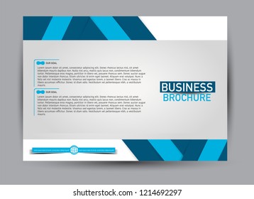 Flyer, brochure, billboard template design landscape orientation for business, education, school, presentation, website. Blue color. Editable vector illustration.