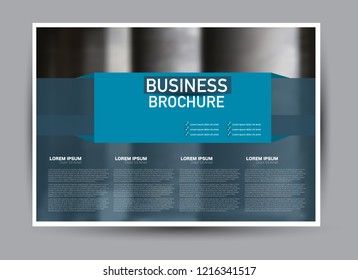 Flyer, brochure, billboard template design landscape orientation for business, education, school, presentation, website. Blue color. Editable vector illustration.