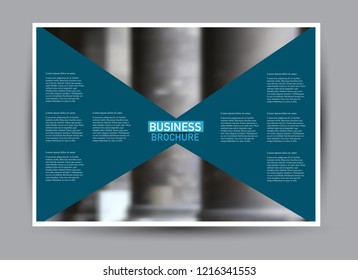 Flyer, brochure, billboard template design landscape orientation for business, education, school, presentation, website. Blue color. Editable vector illustration.