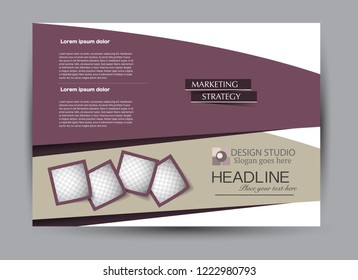 Flyer, brochure, billboard template design landscape orientation for business, education, school, presentation, website. Editable vector illustration.