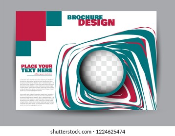 Flyer, brochure, billboard template design landscape orientation for business, education, school, presentation, website. Green and red color. Editable vector illustration.