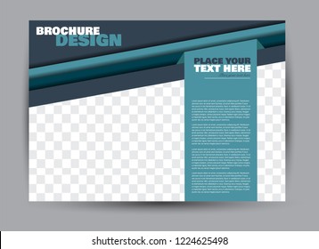 Flyer, brochure, billboard template design landscape orientation for business, education, school, presentation, website. Blue color. Editable vector illustration.