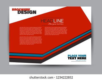 Flyer, brochure, billboard template design landscape orientation for business, education, school, presentation, website. Blue and red color. Editable vector illustration.