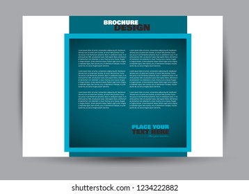 Flyer, brochure, billboard template design landscape orientation for business, education, school, presentation, website. Blue color. Editable vector illustration.