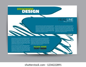 Flyer, brochure, billboard template design landscape orientation for business, education, school, presentation, website. Blue and green color. Editable vector illustration.