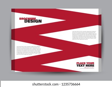 Flyer, brochure, billboard template design landscape orientation for business, education, school, presentation, website. Red color. Editable vector illustration.