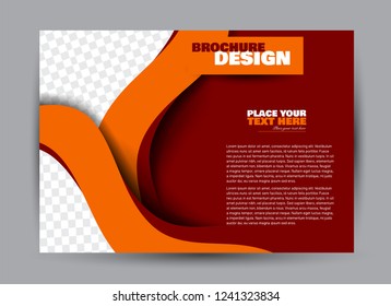 Flyer, brochure, billboard template design landscape orientation for business, education, school, presentation, website. Red and orange color. Editable vector illustration.