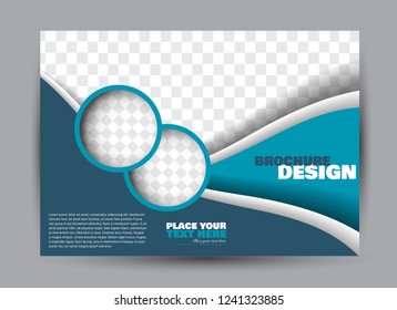 Flyer, brochure, billboard template design landscape orientation for business, education, school, presentation, website. Blue color. Editable vector illustration.