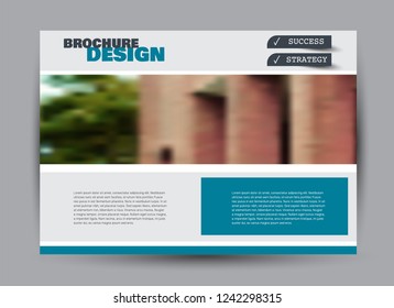Flyer, brochure, billboard template design landscape orientation for business, education, school, presentation, website. Blue color. Editable vector illustration.