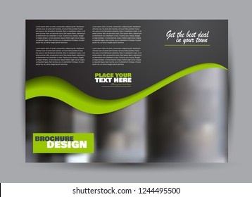 Flyer, brochure, billboard template design landscape orientation for business, education, school, presentation, website. Black and green color. Editable vector illustration.