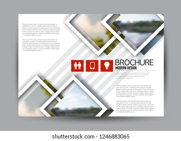 Flyer, brochure, billboard template design landscape orientation for business, education, school, presentation, website. Red color. Editable vector illustration.