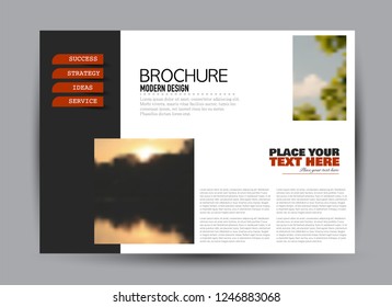 Flyer, brochure, billboard template design landscape orientation for business, education, school, presentation, website. Red and black color. Editable vector illustration.